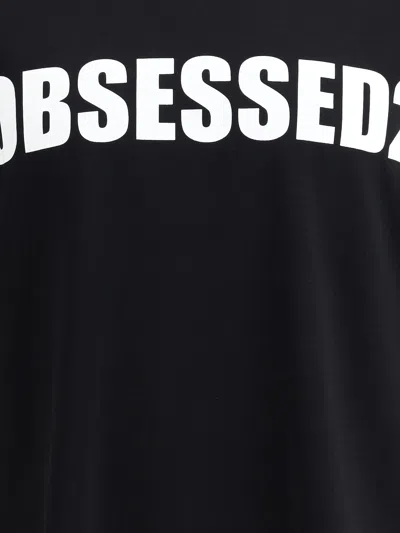 Dsquared2 Black Crewneck T-shirt With Maxi Logo Lettering On The Front
