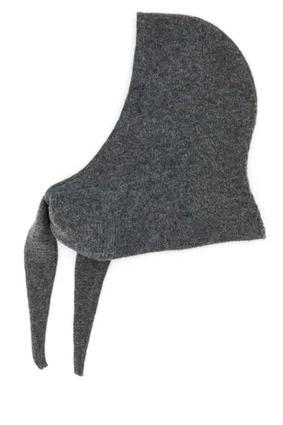 Ganni Cuffia In Misto Alpaca Stretch Grigio Donna In Gray