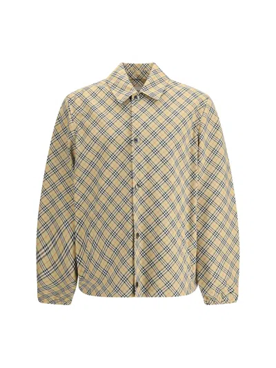 Burberry Casual Shirt-cut Lightweight Jacket In Neutral