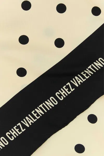 Valentino Silk Foulard With Polka Dot Pattern In Black