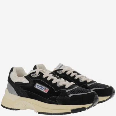 Autry Hyperway Black Low Top Sneakers With Logo Patch On Tongue And Side In Suede And Mesh Woman In Black