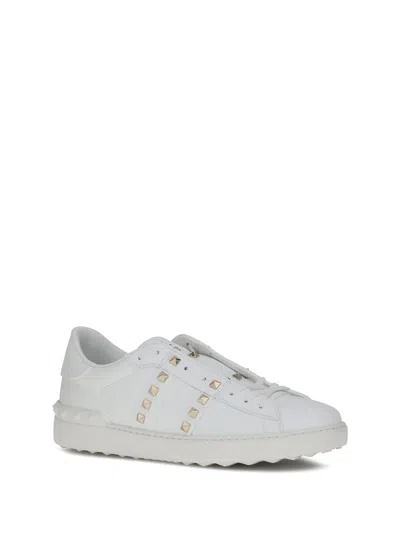 Valentino Garavani Valentino Rockstud Untitled Leather Sneaker In White
