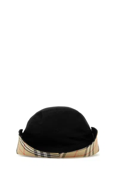Burberry Black Cotton Bucket Hat In Black