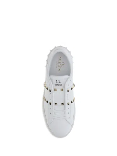 Valentino Garavani Valentino Rockstud Untitled Leather Sneaker In White