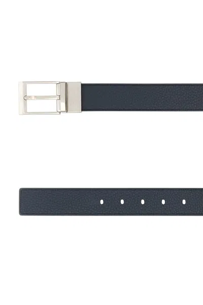 Bally Reversible Leather Belt Midnight In Black