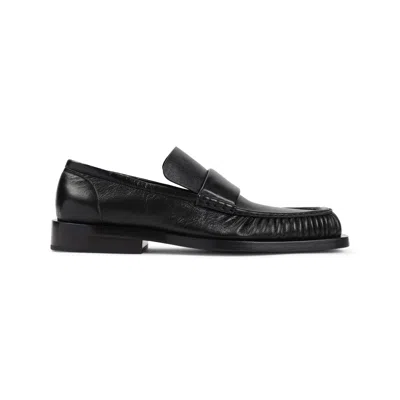 Jil Sander Leather Loafers In Black
