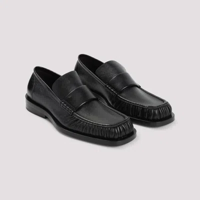 Jil Sander Leather Loafers In Black