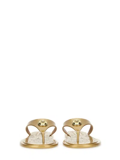Versace Alia Slides In Gold