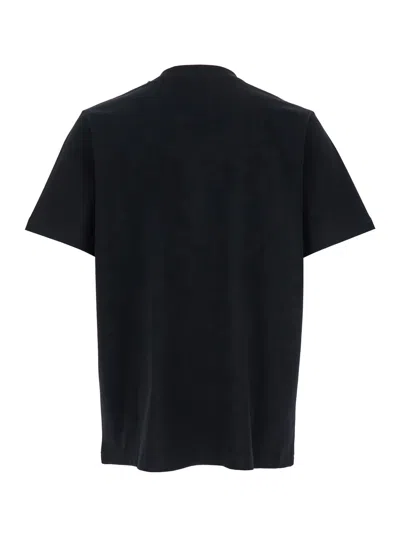 Casablanca Black Crewneck T-shirt With Logo On The Front In Cotton Man