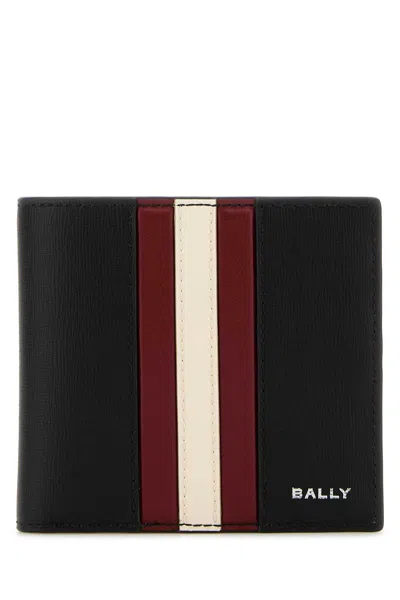 Bally Block Texture Bi-fold Wallet In Black