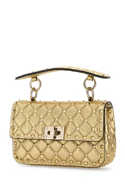 Valentino Borsa A Mano Rockstud In Pelle Oro Donna