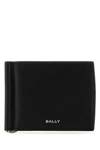 Bally Logo-print Bi-fold Leather Wallet In Black