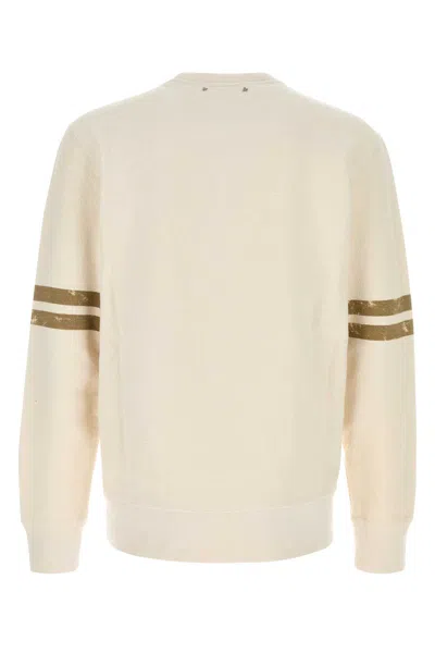 Golden Goose Ivory Cotton Sweatshirt With Contrasting Logo