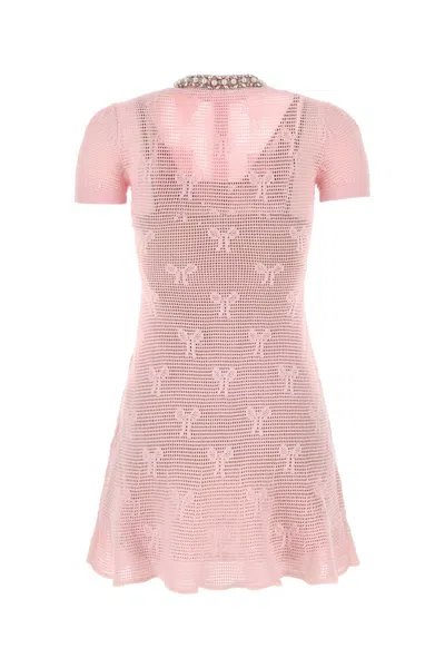 Self-portrait Self Portrait Women Pink Bow Crochet Crystal Mini Dress