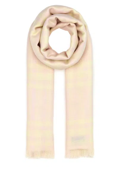 Burberry Striped Print Wool Blend Scarf