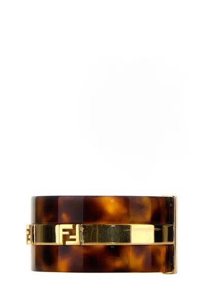 Fendi Plexiglass Forever Bracelet Accents Design Tortoiseshell In Brown