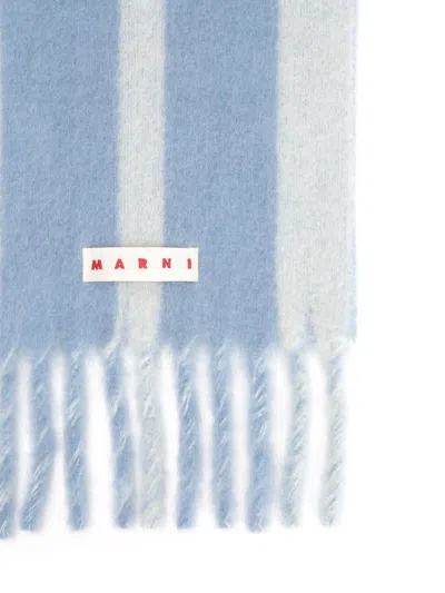 Marni Alpaca And Wool Scarf Scarves And Foulards Light Blue In Blue
