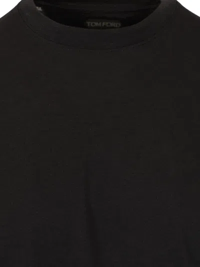 Tom Ford Lyocell Cotton Ls Crew Neck T-shirt Black