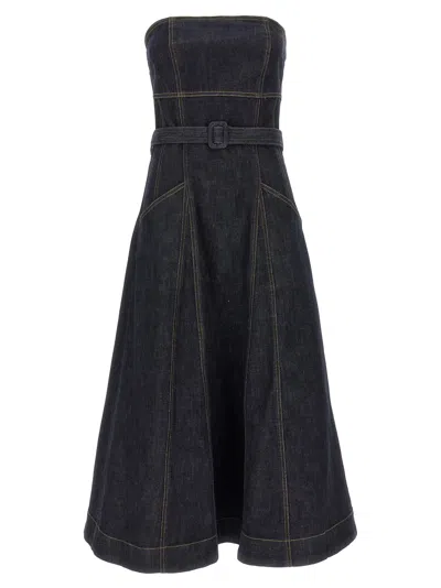 Self-portrait Denim Bandeau Midi Dress