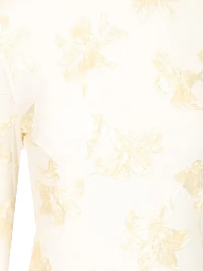 Rotate Birger Christensen Floral Mesh Mini Dress In Yellow