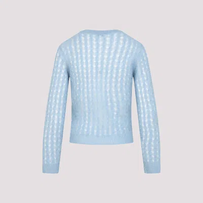 Loewe Mohair And Wool Blend Sweater Knitwear Light Blue In Blue