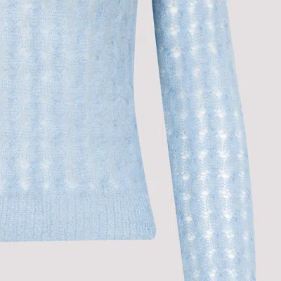 Loewe Mohair And Wool Blend Sweater Knitwear Light Blue In Blue