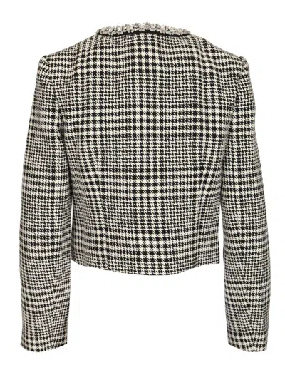 Self-portrait Wool Houndstooth Tailored Jacket Jackets Multicolor In Multi