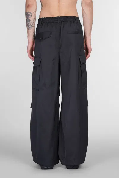 Marni Men's Wide Leg Cargo Trousers With Elastic Waistband In Black