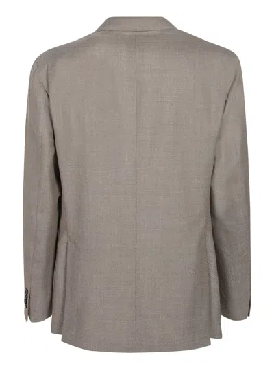 Boglioli Beige Hopsack Jacket In Gray