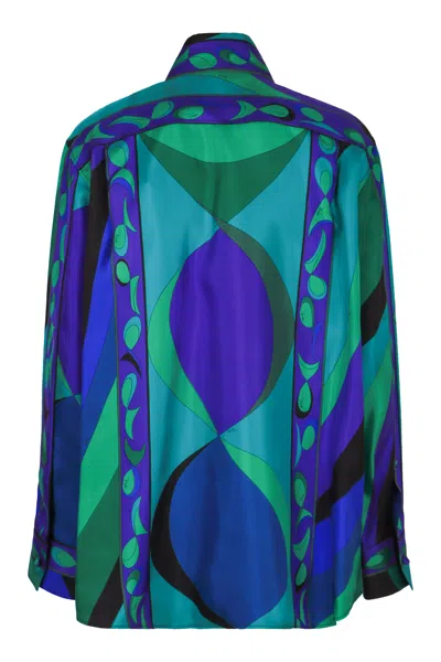 Pucci Silk Shirt With Bold Print And Pocket