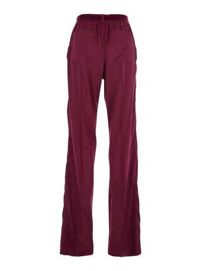Tom Ford Fuchsia Pants With Elastic Waist With Logo Lettering In Silk Stretch Woman
