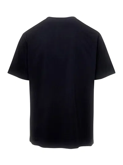 Balmain Black Crewneck T-shirt With Logo Lettering On The Front In Cotton Man