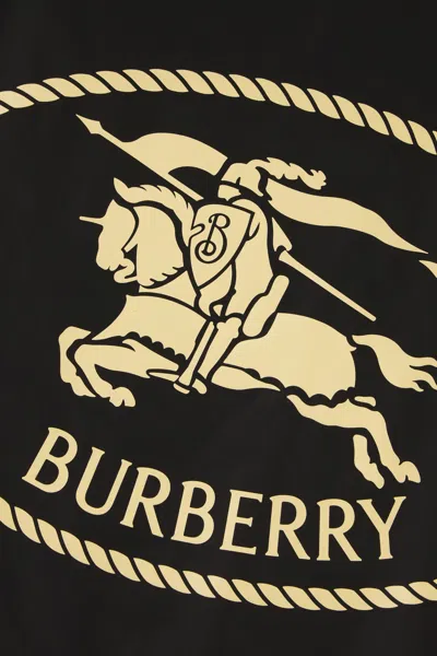 Burberry Nylon Jacket With Collar And Elastic Cuffs In Black