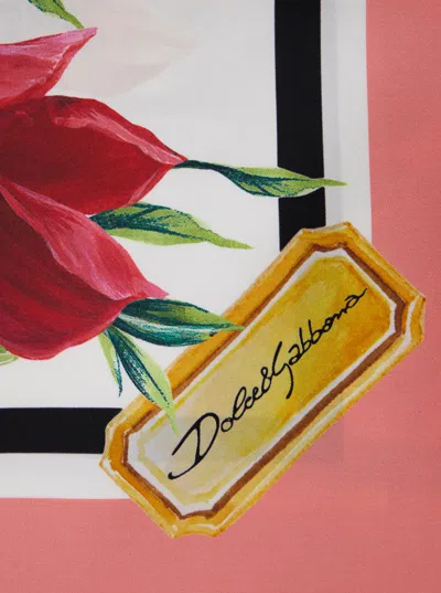 Dolce & Gabbana Multicolor Square Scarf With All-over Floral Print In Silk Woman