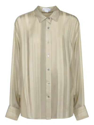 Stella Mccartney Oversized Sheer Striped Panelled Shirt In Gray