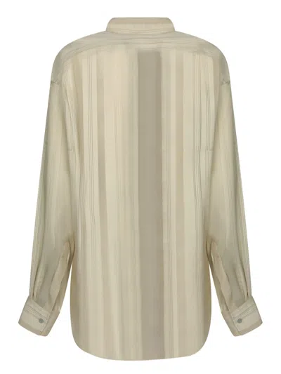 Stella Mccartney Oversized Sheer Striped Panelled Shirt In Gray