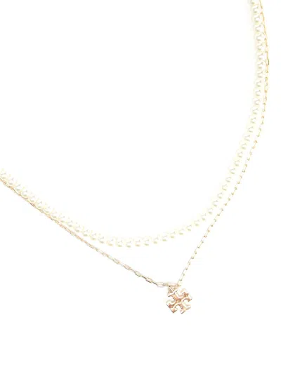 Tory Burch Kira Layered Necklace Jewelry Gold In White