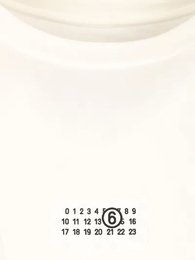 Mm6 Maison Margiela Cotton Crew-neck T-shirt With Numeric Signature Patch In White