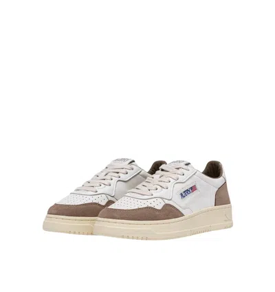 Autry Low Sneaker With Contrast Panels And Perforated Detailing In White