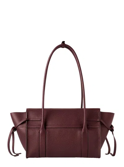 Mulberry 'small Bayswater' Bordeaux Shoulder Bag With Laminated Logo In Burgundy
