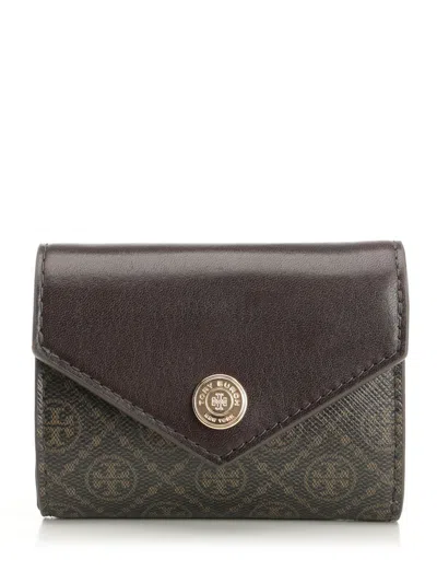 Tory Burch T Monogram Coated Canvas Small Envelope Wallet Wallets Beige
