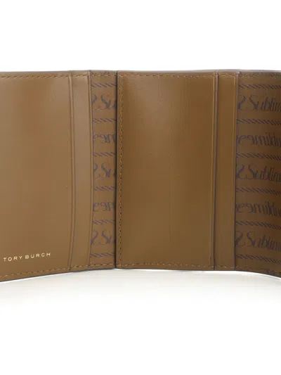 Tory Burch T Monogram Coated Canvas Small Envelope Wallet Wallets Beige