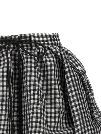 Ganni Vichy Pattern Balloon Miniskirt In Multi