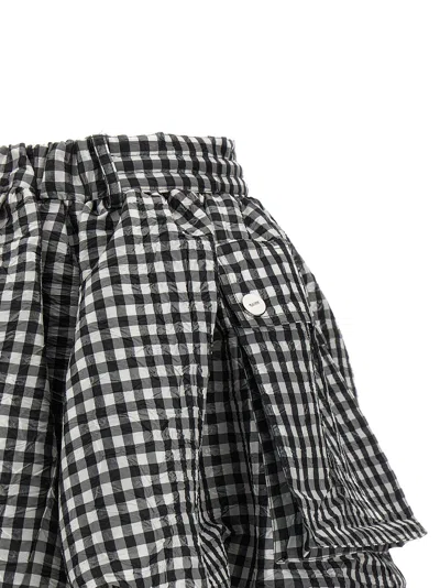 Ganni Vichy Pattern Balloon Miniskirt In Multi