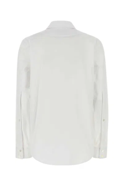 Gucci White Shirt With Pointed Collar With Tie Detail And Horsebit In Cotton Woman