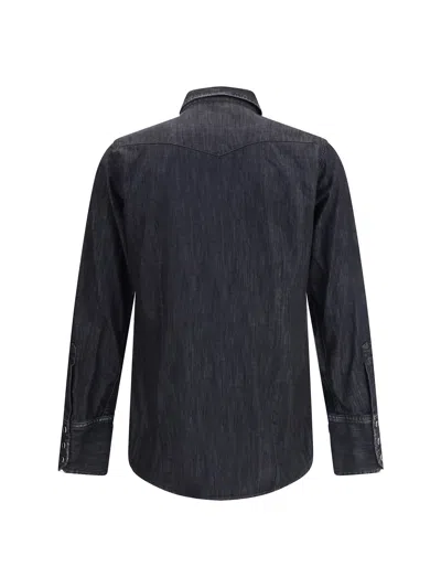 Dsquared2 Dsquared Black Denim Western Shirt In Black