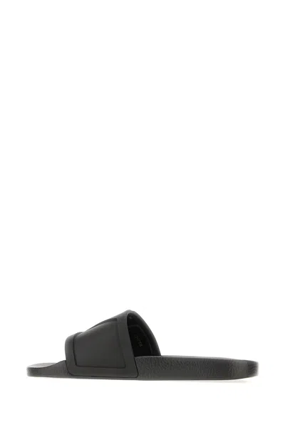 Valentino Garavani Man Sandals Black Size 7 Textile Fibers In Black
