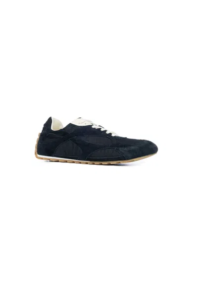 Bottega Veneta Black Suede And Nylon Orbit Flash Sneakers In Blue