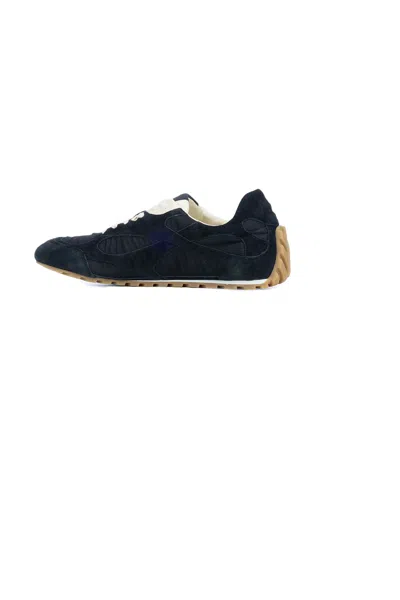 Bottega Veneta Black Suede And Nylon Orbit Flash Sneakers In Blue