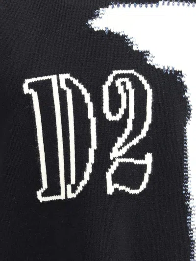 Dsquared2 Crew Neck Sweater With Bold Intarsia Pattern